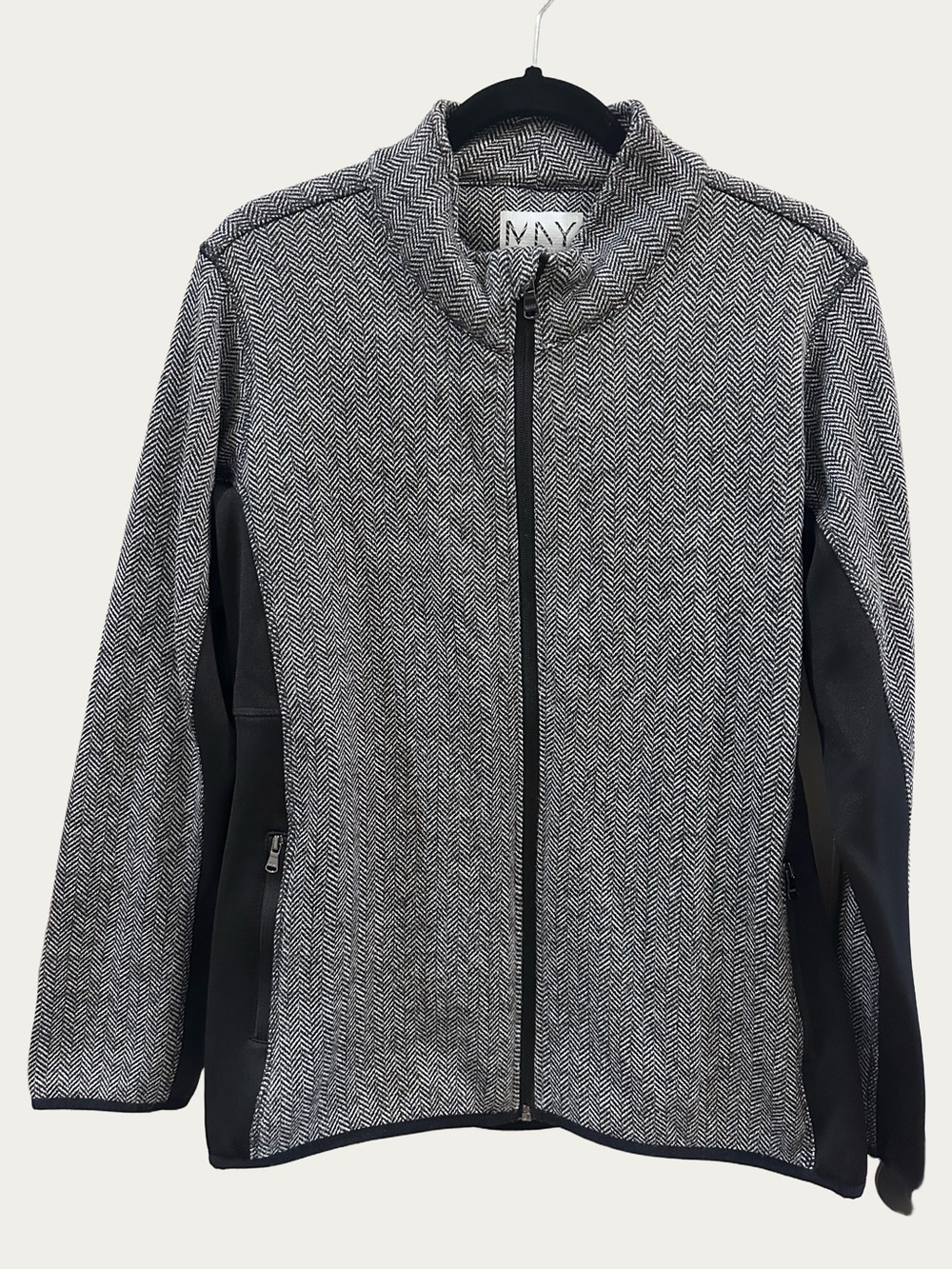 Marc New York Andrew Marc Black and White Herringbone Jacket XL
